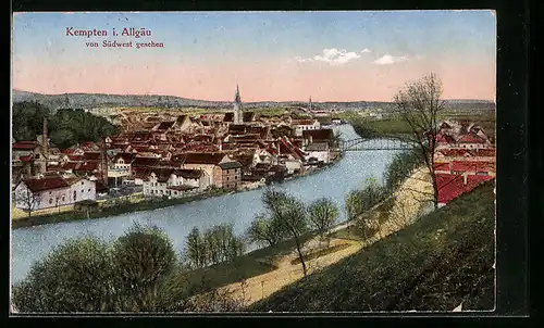 AK Kempten i. Allgäu, Ort von Südwest aus gesehen