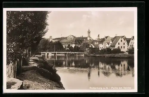 AK Rottenburg a. N., Partie am Neckar