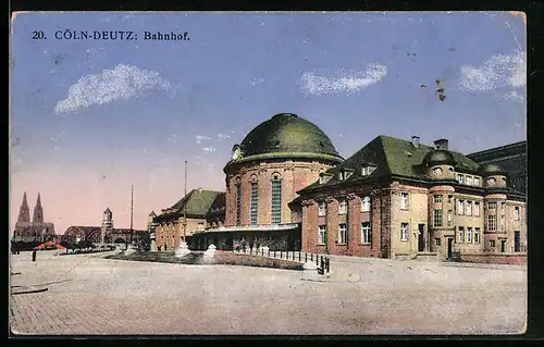 AK Köln-Deutz, Ansicht vom Bahnhof