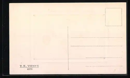 Künstler-AK V.K., Vienne Nr. 4076: Mutter und Kind spazieren im Frühling