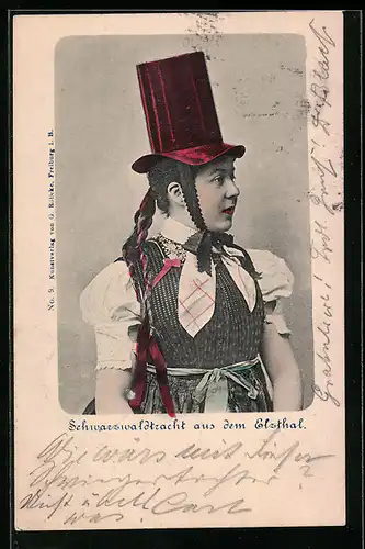 AK Elzthal, Frau in Schwarzwälder Tracht