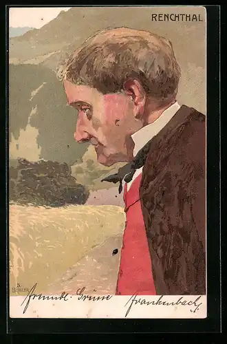 AK Renchthal, Älterer Herr in Schwarzwälder Tracht