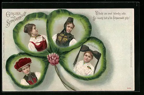 AK Schwarzwald, Frauen in Schwarzwälder Tracht