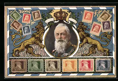 AK Prinzregent Luitpold, Briefmarken