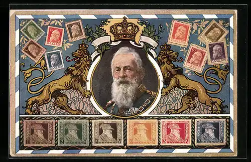 AK Prinzregent Luitpold, Briefmarken