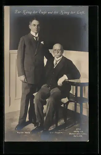 AK Kapitän König und Graf Zeppelin im Anzug nebeinander