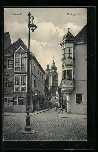 AK Bayreuth, Blick in die Brautgasse, Strassenpartie