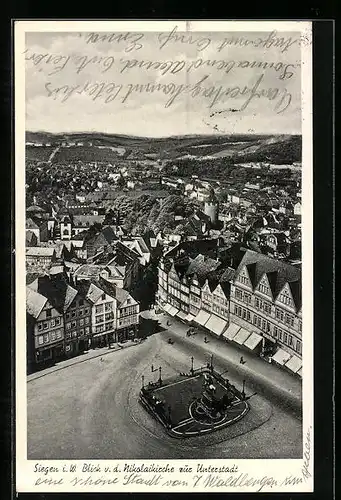 AK Siegen i. W., Blick v. d. Nikolaikirche zur Unterstadt