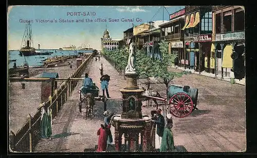 AK Port-Said, Queen Victorias Statue and the office Suez Canal Co.