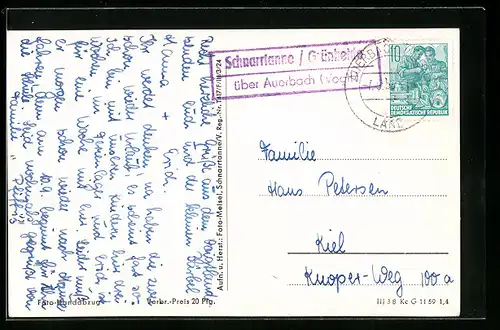 AK Landpoststempel Schnarrtanne /Grünheide über Auerbach /Vogtl.