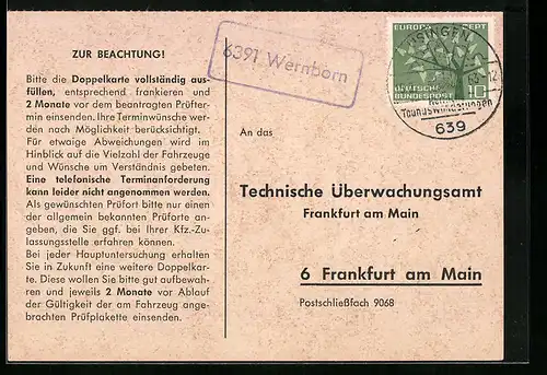 AK Landpoststempel Wernborn