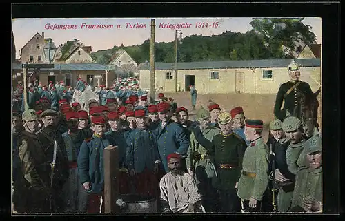 AK Gefangene Franzosen u. Turkos 1914-15, Kriegsgefangene