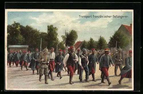 AK Transport französischer Gefangener, Kriegsgefangene