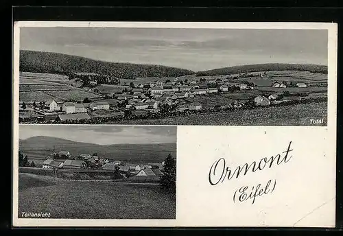 AK Ormont /Eifel, Ortsansicht aus der Vogelschau, Teilansicht