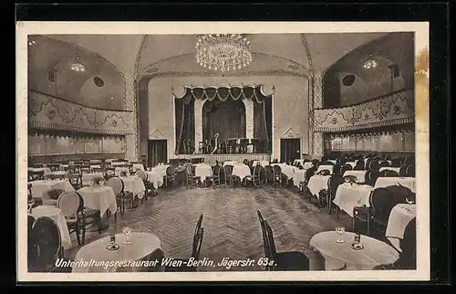 AK Berlin, Unterhaltungsrestaurant Wien, Innenraum, Jägerstrasse 63a