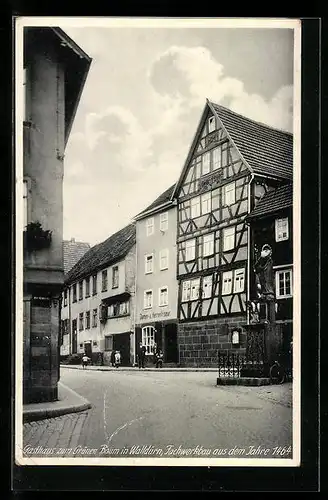 AK Walldürn /Baden, Gasthaus zum Grünen Baum, Fachwerkhaus aus 1464