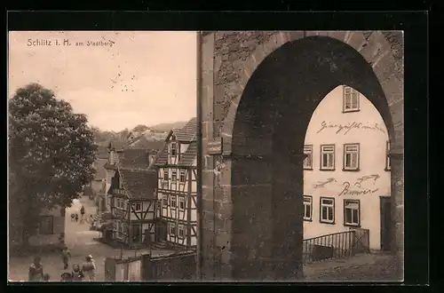 AK Schlitz i. H., Ortspartie am Stadtberg
