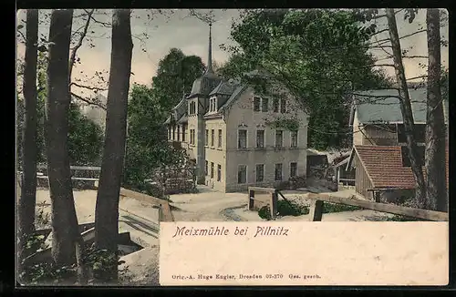 AK Dresden-Pillnitz, Blick auf Meixmühle