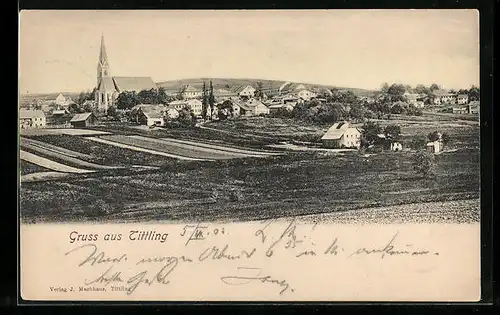 AK Tittling, Ortsansicht aus der Vogelschau