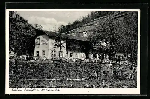 AK Walporzheim /Ahr, Weinhaus Felsidylle an der Bunten Kuh, Bes. Walter Fischer