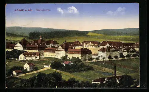 AK Löbau i. Sa., Blick auf Jägerkaserne