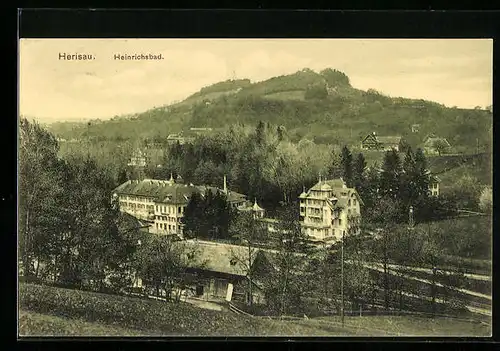 AK Herisau, Heinrichsbad aus der Vogelschau