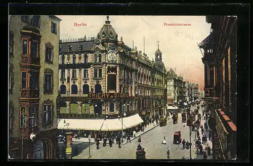 AK Berlin, Friedrichstrasse aus der Vogelschau