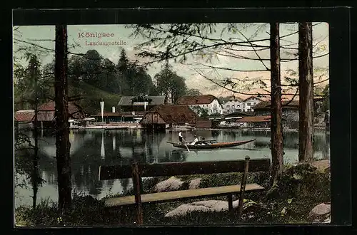 AK Königsee, Blick zur Landungsstelle