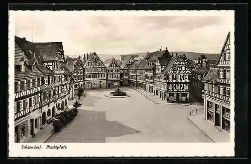 AK Schorndorf, Marktplatz aus der Vogelschau