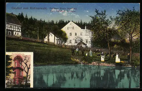 AK Walddorf, Gasthof zum Kottmarwald, der Kottmarturm