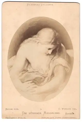 Fotografie Hanns Hanfstaengl, Dresden, Gemälde: die büssende Magdalene