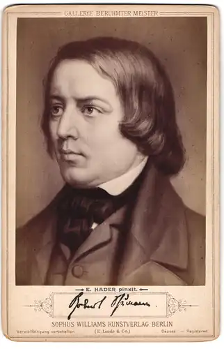 Fotografie Sophus Williams, Berlin, Portrait Komponist Robert Schumann