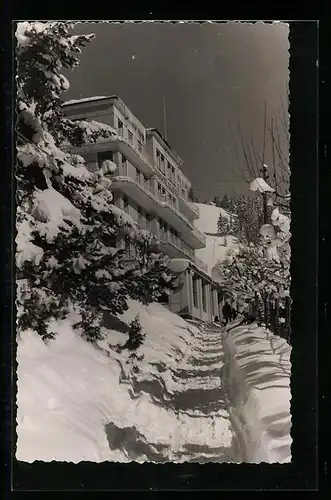 AK Adelboden, das Parkhotel Bellevue im Schnee