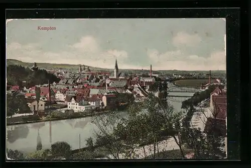 AK Kempten, Ortsansicht mit Gewässer
