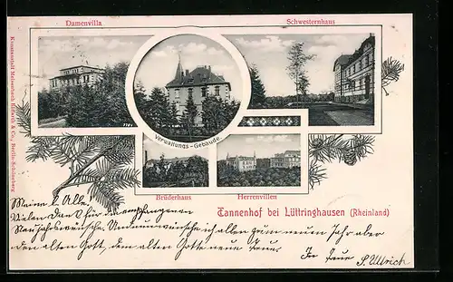 AK Lüttringhausen / Rheinland, Tannenhof, Verwaltungsgebäude, Brüderhaus, Damenvilla