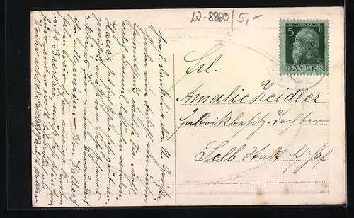 AK Kempten, Totale mit Gebirge