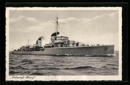 AK Kriegsschiff Leberecht Maass der Kriegsmarine