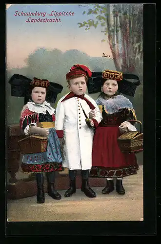 AK Kinder in Schaumburg-Lippischer Landestracht