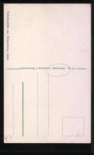 AK Schöne Dame in Tracht aus Schaumburg-Lippe