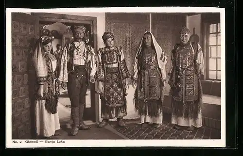 AK Sarajevo, Glamoc, Banja Luka, Landsbewohner in Tracht