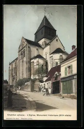 AK Chatillon s/ Indre, L`Eglise, Monument historique