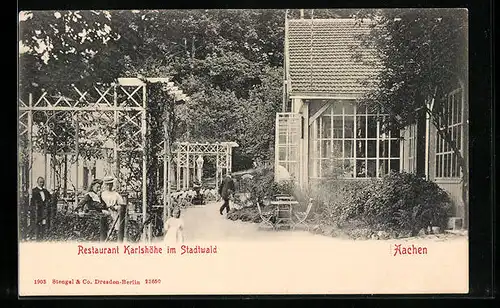 AK Aachen, Restaurant Karlshöhe im Stadtwald