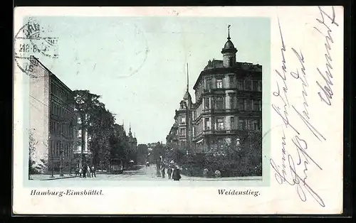 AK Hamburg-Eimsbüttel, Weidensteig Ecke Bismarckstrasse
