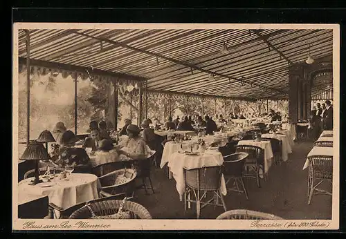 AK Berlin-Wannsee, Restaurant Haus am See, Terrasse, Grosse Seestrasse Ecke Kaiserstrasse