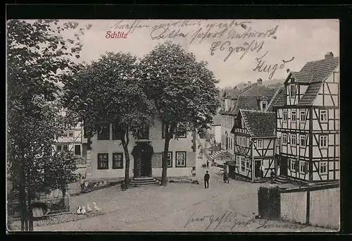 AK Schlitz, Strassenpartie mit Häusern