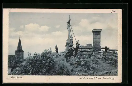 AK Milseburg /Rhön, Auf dem Gipfel der Burg