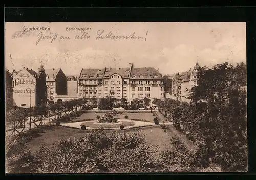 AK Saarbrücken, Ansicht vom Beethovenplatz