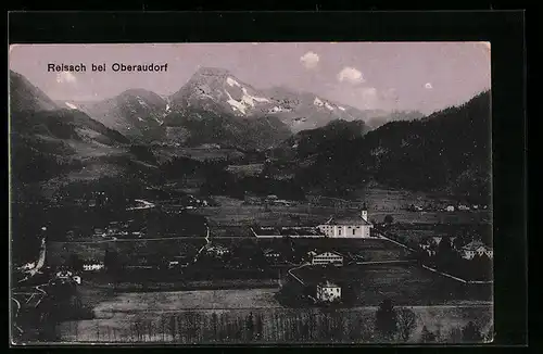 AK Reisach bei Oberaudorf, Fliegeraufnahme vom Ort