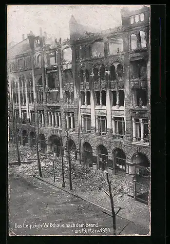 AK Leipzig, Das Volkshaus nach Brand 19. März 1920