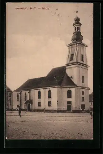 AK Meuselwitz S.-A., Ansicht von Kirche